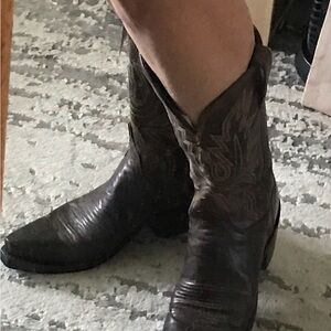 Lucchese Dark Brown Leather Heeled Boots